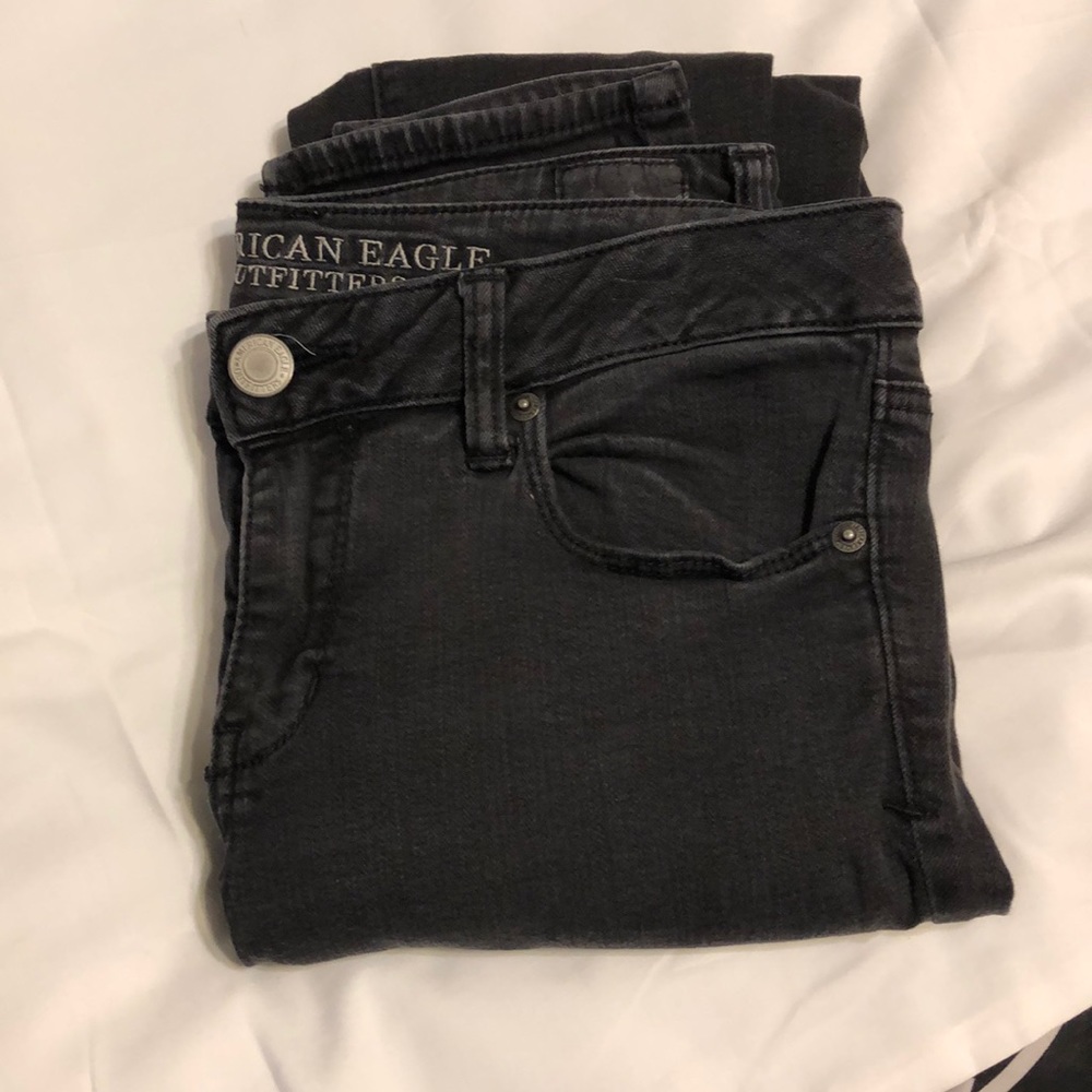 American Eagle Black Skinny Jeans 10 X-Long
